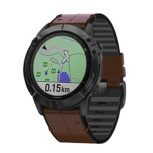 TopTen 22mm Uhrenarmband Leder Schnellverstellung Uhrenarmband kompatibel mit Garmin Fenix 7 Fenix 6 Fenix 5 Forerunner 935,945 Epix 2 Instinct 2 Approach S62 S60 Leder Leder von TopTen