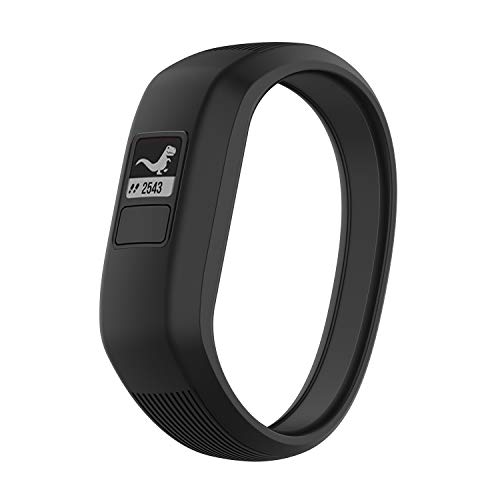 TopTen Weiches Silikon-Ersatzarmband für Garmin Vivofit JR/Vivofit JR 2/Vivofit 3 Kinder Activity Fitness Tracker (schwarz, groß) von TopTen