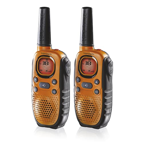 Topcom Walkie Talkie – mit 8 Kanäle und einer Reichweite bis zu 10 Km – mit Headset und Display, RC-6404 von Topcom