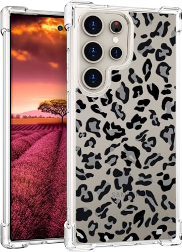 Topgraph für S24 Ultra Hülle, Leopard Gepard Muster Schutzhülle für Frauen Mädchen Kratzfeste Rückseite HandyHülle Case für Samsung Galaxy S24 Ultra von Topgraph