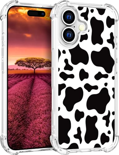 für iPhone 16 Hülle, Transparent Blume Muster Schutzhülle für Frauen Mädchen Kratzfeste Rückseite HandyHülle Case für iPhone 16 Kuh-Design für iPhone 16 Hülle, Transparent Blume Muster Schutzhülle für Frauen Mädchen Kratzfeste Rückseite HandyHülle Case für iPhone 16 Kuh-Design von Topgraph