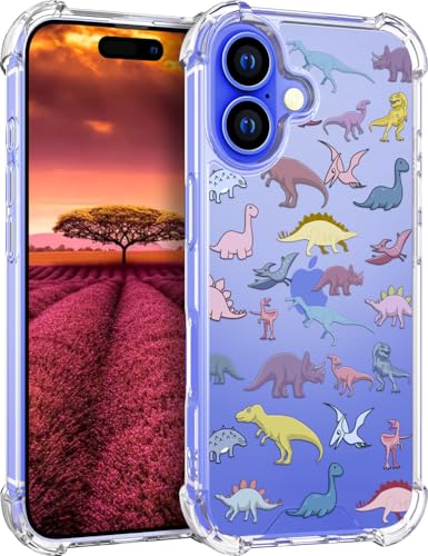 für iPhone 16 Plus Hülle, Transparent Blume Muster Schutzhülle für Frauen Mädchen Kratzfeste Rückseite HandyHülle Case für iPhone 16 Plus Dinosaurier-Design für iPhone 16 Plus Hülle, Transparent Blume Muster Schutzhülle für Frauen Mädchen Kratzfeste Rückseite HandyHülle Case für iPhone 16 Plus Dinosaurier-Design von Topgraph