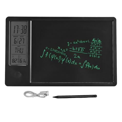 10 Zoll LCD Schreibtablett mit Digitaluhr Kalender, Wiederaufladbares, Löschbares Elektronisches Doodle Board mit Stift, Tragbares Zeichentablett, Elektronischer Notizblock für von Topiky