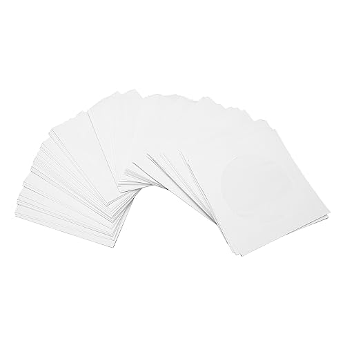 100er Pack CD DVD Hüllen, Staubdichte Disc Hüllen mit Durchsichtigem Fenster mit Klappe, Hochwertiges Weißes Papier, Dick, Wiederverwendbare Umschläge für ca. 8 cm Große Discs 100er Pack CD DVD Hüllen, Staubdichte Disc Hüllen mit Durchsichtigem Fenster mit Klappe, Hochwertiges Weißes Papier, Dick, Wiederverwendbare Umschläge für ca. 8 cm Große Discs von Topiky