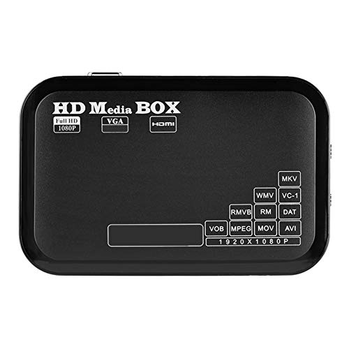 1080P Media Player-Box, Full HD -Box Unterstützung für Video-Media-Player MKV, AVI, TS/TP, M2TS, RM/RMVB, MOV, VOB, FLV, WMV 110-240V(EU Plug) von Topiky