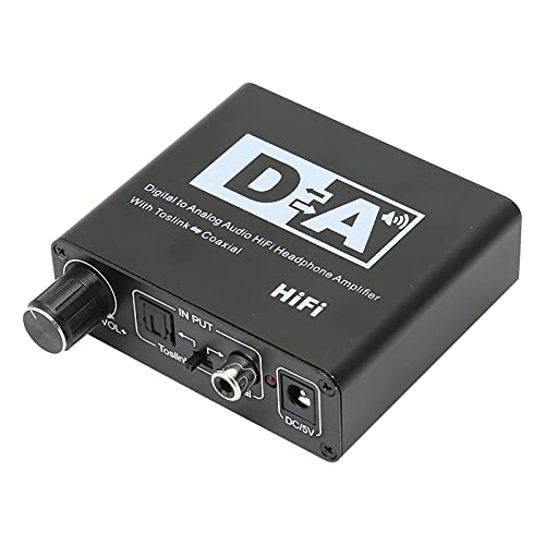 192KHz Digital to Analog Converter, HD AC Optical SPDIF Toslink Coaxial to Analog Stereo L/R RCA 3,5mm Klinkenadapter mit Lautstärkeregelung für HDTV für Blu-Ray DVD, TV Box Kopfhörer, für PS4 von Topiky