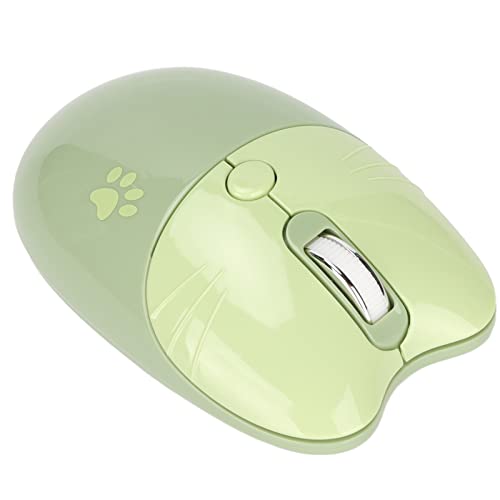 2.4G Wireless Mouse Cute Cartoon Cat Paw, Portable Mobile Optical 1600DPI USB Mäuse Cordless Mouse, Silent Click Less Noice Mouse für PC Laptop Computer Notebook (Grün) von Topiky