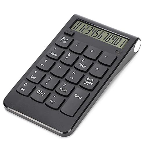 2.4G Wireless Numeric Keypad, Portable Number Pads, 22 Tasten Finanzbuchhaltung Digitale Zahlentastatur mit USB-Empfänger für Laptop, PC, Desktop, Notebook (Schwarz) von Topiky