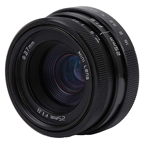 25mm F1.8 CCTV C Mount Objektiv,für für für,Kamera Weitwinkelobjektiv mit Kappe(Schwarz) von Topiky