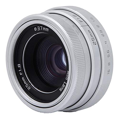 25mm F1.8 CCTV C Mount Objektiv,für Sony für Nikon für Canon,Kamera Weitwinkelobjektiv mit Kappe(Silber) von Topiky