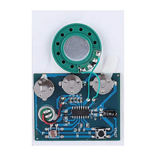 27 s beschreibbare Musik Sound Voice-Modul-Chip 0,5 W mit Lautsprecher mit Knopfbatterie für kreative Geschenke/DIY-Karte/Tortenschachtel(Lichtempfindliche Kontrolle) von Topiky