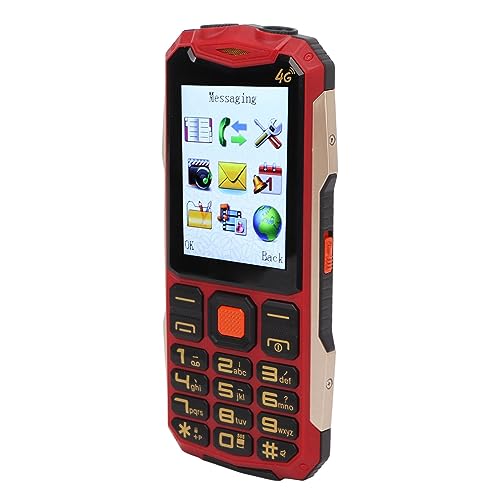 2G Entsperrtes Senioren-Handy, Großes Tasten-Telefon für Senioren, Handy 2,8-Zoll-HD-Bildschirm, Zwei SIM-Steckplätze, Laute Lautstärke, 4800-mAh-Akku, Geschenke für ältere (Rot) von Topiky