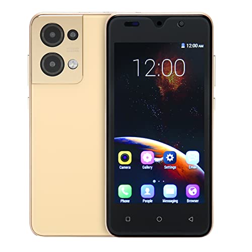 3G-WLAN-Smartphone für Android, Entsperrtes Mobiltelefon für Senioren und Kinder, Dual-SIM-Smartphone für Studium, Arbeit, Unterhaltung, 2 GB RAM, 16 GB ROM (Gold) von Topiky