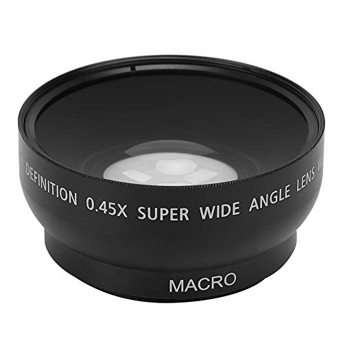 49MM 0,45X Weitwinkel-Makroobjektiv, Aluminiumlegierung 49MM 0,45X Weitwinkelkamera Optisches Glasmakroobjektiv, für alle 49MM Durchmesser Kameraobjektive von Topiky