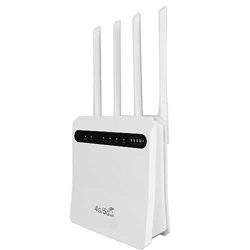 4G LTE WLAN Router, Mobiler WLAN Hotspot mit SIM Kartensteckplatz, 4 Externe Antennen, Eingebauter 4000 mAh Akku für Europäische Länder (EU-Stecker 100–240 V) von Topiky