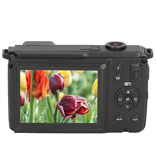 4K Digitalkamera, 64 MP Vlogging Kamera mit Selfie Dual Bildschirm, 16 facher Digitalzoom, WiFi Smart Kamera für YouTube, Kompaktkamera für Anfänger, Studenten, Jugendliche von Topiky