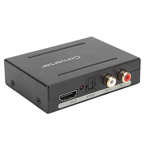 4K HDMI Audio Extractor Splitter, HDMI zu HDMI Audio Converter + Optical Toslink SPDIF + RCA L/R Stereo Analog Audio Adapter für Fire Stick, Blu-Ray Player, HDTV(schwarz) von Topiky