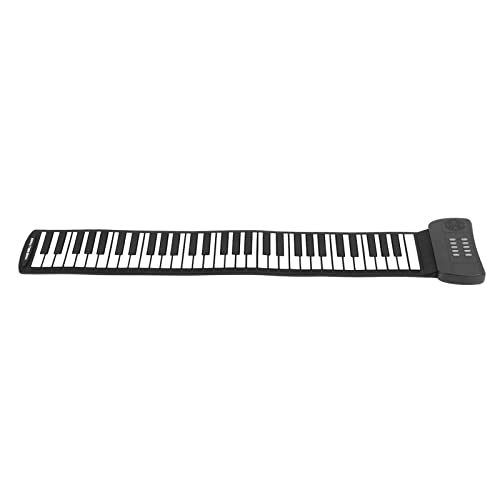 61 Tasten Elektronisches Klavier Kleine Klaviertastatur, Handrollenklavier Tragbares 4D-Stereo-Surround-Sound-Roll-Up-Tastaturklavier für Alle Altersgruppen(PM61) von Topiky