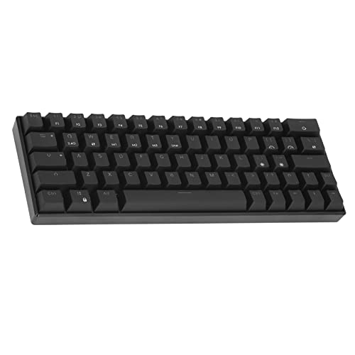 64 Tasten Mechanische Gaming-Tastatur mit RGB-Hintergrundbeleuchtung, BT3.0 5.0 Wireless 2.4G Typ C Kabelverbindung Ergonomische Mechanische Tastatur (Brauner Schalter) von Topiky