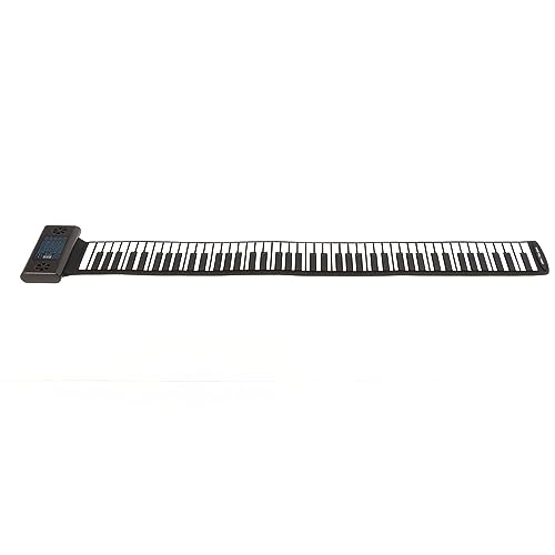 88 Tasten Roll Up Piano, Tragbares Hand Roll Piano, Lern Keyboard, Piano mit Doppelhorn, MIDI Funktion, 1700 MAh Akku, für Anfänger Geschenke (EU-Stecker) von Topiky