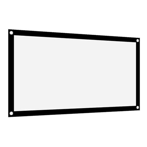 Beamerleinwand, 16:9 Verdickt, Tragbarer Knitterfreier Weicher Weißer Polyester-Projektorvorhang, Projektionsleinwand, Unterstützt Doppelseitige Projektion, für Innen- und Außenbereich (40 Zoll) von Topiky