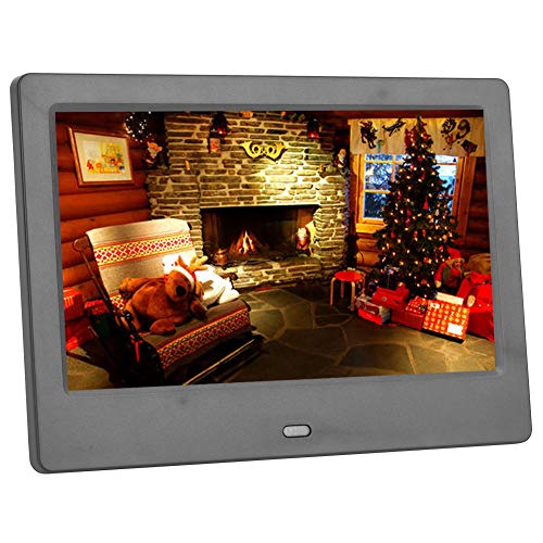 Digitaler Bilderrahmen, 7 "800x480 HD-Bildschirm Elektronischer Fotorahmen Digitales Album mit Fernbedienung Unterstützt Clock/Calendar / MP3 / MP4 / U Disk(EU-Stecker schwarz) von Topiky