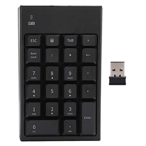 Drahtlose Zifferntastatur, Digital Bluetooth Numpad 22 Tasten Ergonomische Ziffernblock-Tastatur mit 2,4-G-USB-Empfänger für Laptop/PC/Desktop von Topiky