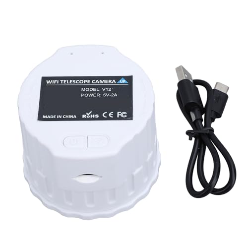 Drahtloses Digitales WiFi Okular, HD 4 Megapixel Kamera für Optische 25 mm 50 mm Teleskope und Mikroskope, Elektronische WiFi Okularkamera für 1,18 1,97 Zoll Teleskope (White) von Topiky