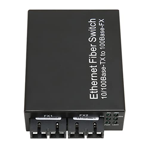 Dual Glasfaser Singlemode Medienkonverter Zur Erweiterung eines 100 M Fast Ethernet Netzwerks auf Bis zu 25 km. Kompakt und Tragbar mit LED Anzeigen (EU-Stecker 100 V bis 240 V) von Topiky