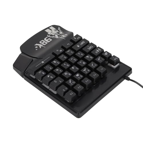 Einhand-Gaming-Tastatur, 35 Tasten, USB-Einzeltastatur, Leuchtende, Ergonomische LED-Gaming-Einhandtastatur, für Esports-Spiele, für Computer-Laptop-Handys von Topiky