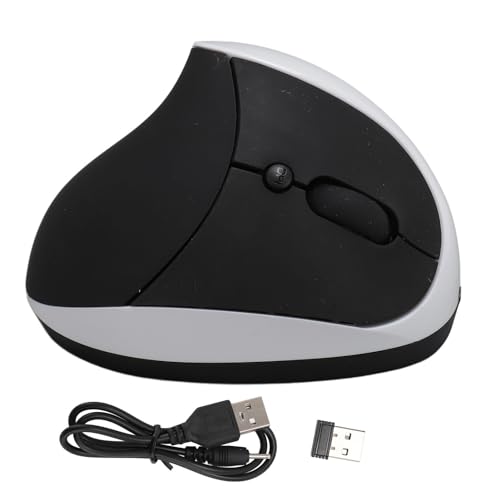 Ergonomische Maus für die Rechte Hand, über USB Wiederaufladbare Vertikale Maus mit 800 1200 1600 DPI Stufen, für PC Tablet (White) von Topiky