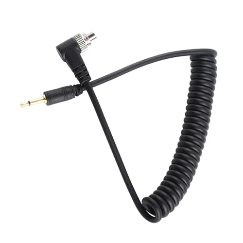 Flash Flasher PC Kabel, 2,5mm auf Stecker Professionelles Kamera Blitz PC Synchronisationskabel Kabelverlängerung 100cm mit Schraubverriegelung Verlängerter gewickelter Draht für Blitzauslöser Kamera von Topiky