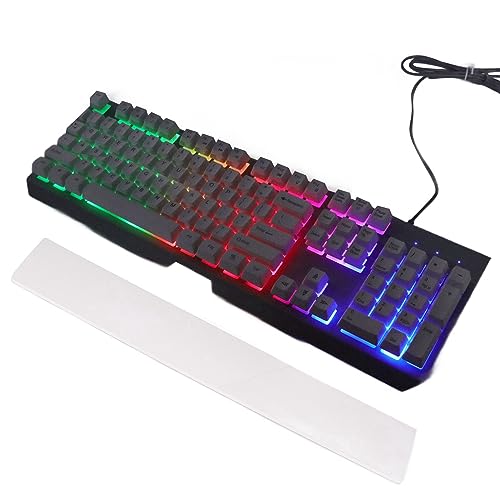 Gaming-Tastatur, GK60 104 Tasten RGB-Tastatur mit Mechanischer Haptik und Handballenauflage, Gute Belastbarkeit, wasserdichte USB-Tastatur für PC-Computer-Gaming-Büro (GK60 von Topiky