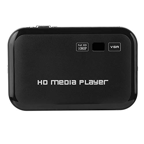 HD Media Player, HDMI-Anschlüsse 1080P Tragbarer Full-HD-Digital-Player, Wiedergabe von Videos und Fotos mit USB-Laufwerk/SD-Karten/externen Geräten, HDMI/AV/VGA-Ausgang(EU-Stecker) von Topiky
