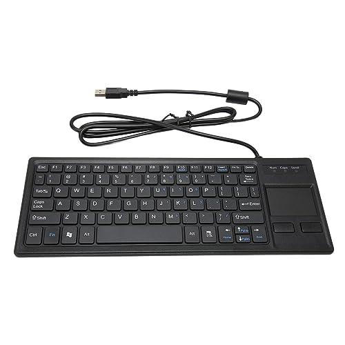 Industrielle Mechanische Tastatur mit Touchpad, Kabelgebundene Multimedia USB ergonomische Tastatur, Industrietastatur mit HUB Funktion für Computer Laptop von Topiky