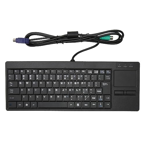 Kabelgebundene Industrietastatur mit Touchpad, Kabelgebundene Kompakte Tragbare Industrietastatur, X Scherenfuß-Plug and Play IPC Tastatur für (for PS2-Schnittstelle ohne von Topiky