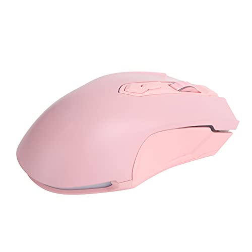 Kabelgebundene Maus, 7 Tasten 7 Geschwindigkeit 4800 DPI Einstellbare RGB Kabelgebundene Maus Praktische Hohe Empfindlichkeit Plug and Play Betrieb Reibungslose Kabelgebundene Maus (Rosa) von Topiky