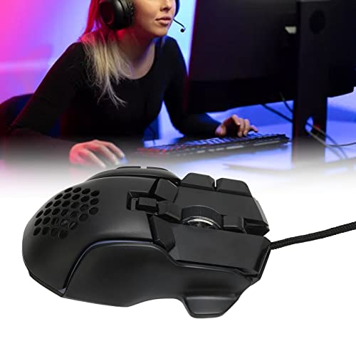 Kabelgebundene RGB Gaming Maus, Bis zu 12800 DPI Kabelgebundene Optische Gaming Maus mit 10 Programmierbaren Tasten und 13 Hintergrundbeleuchtungsmodi, Ergonomische Mechanische von Topiky