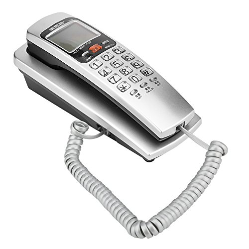 Kabelgebundenes Telefon,Tragbares an der Wand befestigtes Festnetztelefon mit Standard FSK/DTMF Display Anrufer ID, Lautsprecher, Kabel Desk Erweiterungs Station für Zuhause/Büro/Hotel(Silber) von Topiky