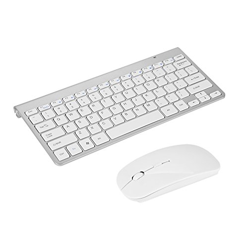 Kabellose Tastatur, schlankes, 2,4-GHz-Kit für kabellose Tastatur und Maus für Desktop-Laptop für Computer/Desktop/PC/Laptop/Oberfläche/Smart TV und Windows 10/8/7/Vista/XP von Topiky