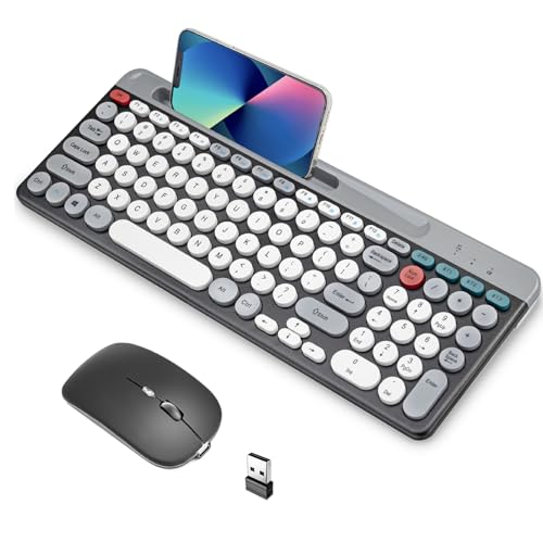 Kabellose Tastatur- und Maus Kombination, 2,4 G Kabellose Tastatur Maus Kombination für Windows Laptop Computer PC Desktop, 100 Tasten Tastatur 1600 DPI Optische Maus von Topiky