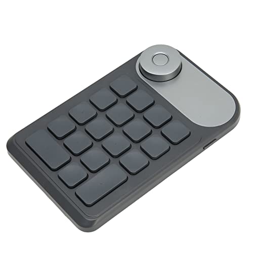 Keydial-Tastatur, Tastatur für Stift-Display und Zeichentablett, 18 Anpassbare Tasten, Ergonomische Kabellose 1200-mAh-Batterie, Benutzerdefinierte -Tastatur für Zeichentablett von Topiky