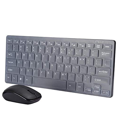 Kombination aus drahtloser Tastatur und Maus für Windows, 2,4-GHz-Mausset mit drahtloser Tastatur und Micro-USB-Empfänger für PC/Laptop, 3 Boutton-Bluetooth-Mäuse und 78-Tasten-Tastatur(Schwarz) von Topiky
