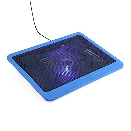 Laptop Cooler Pad, Notebook Cooling Pad Base Großer Lüfter mit blauen LEDs USB-Ständer für 14 "oder weniger Notebook/Ergonomischer Ständer(Blau) von Topiky