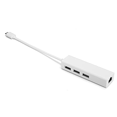 Limouyin RJ45 Ethernet Adapter, Typ C auf USB 2.0 Netzwerkadapter RJ45 Adapter 100M Zubehör mit USB 3.1 Typ-C Schnittstelle USB 2.0 Hub für Win XP/7/8/OS X (USB2.0 mit Netzwerkkarte) von Topiky