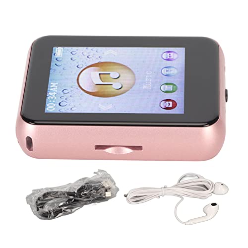 MP3 Bluetooth Player mit 1,8 Zoll Voll Touchscreen, Verlustfreier Tragbarer Digitaler HiFi Musikplayer mit Lautsprecher und Schrittzähler, UKW Radio, Sprachaufzeichnung, E Book, (Roségold) von Topiky