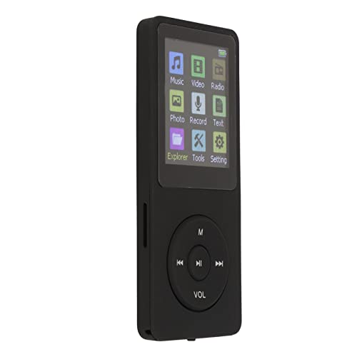 MP3-MP4-Player für, Unterstützt TF-Karte, Schlanker 1,8-Zoll-LCD-MP3-MP4-Player, Media-Musik-Player mit Zubehör, Schüler-, Verlustfreier Sound (Schwarz) von Topiky