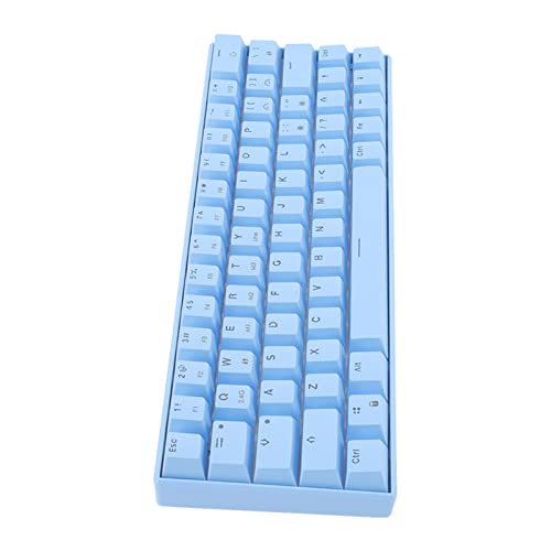 Mechanische Gaming-Tastatur, Kabelgebundene Mechanische Tastatur, Ergonomische 64 Tasten, Optionale Schalter, Unterstützt 2,4-GHz-Wireless-, und Typ-C-Verbindung, (Blauer von Topiky