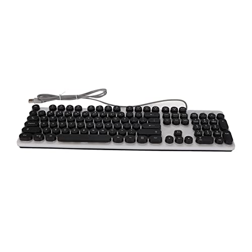 Mechanische Gaming-Tastatur, RGB 104 Tasten, LED-Hintergrundbeleuchtung, Kabelgebundene USB-Tastatur, Kompakte, Kabelgebundene -Büro-Etro-Punk-Computertastatur für Laptop von Topiky