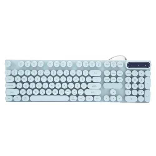 Mechanische Gaming Tastatur, USB, Kabelgebunden, 104 Runde Tasten, Hintergrundbeleuchtete Gaming Tastatur, Ergonomisch Anpassbare Füße, Multimedia Tasten, Kabelgebundene Tastatur von Topiky